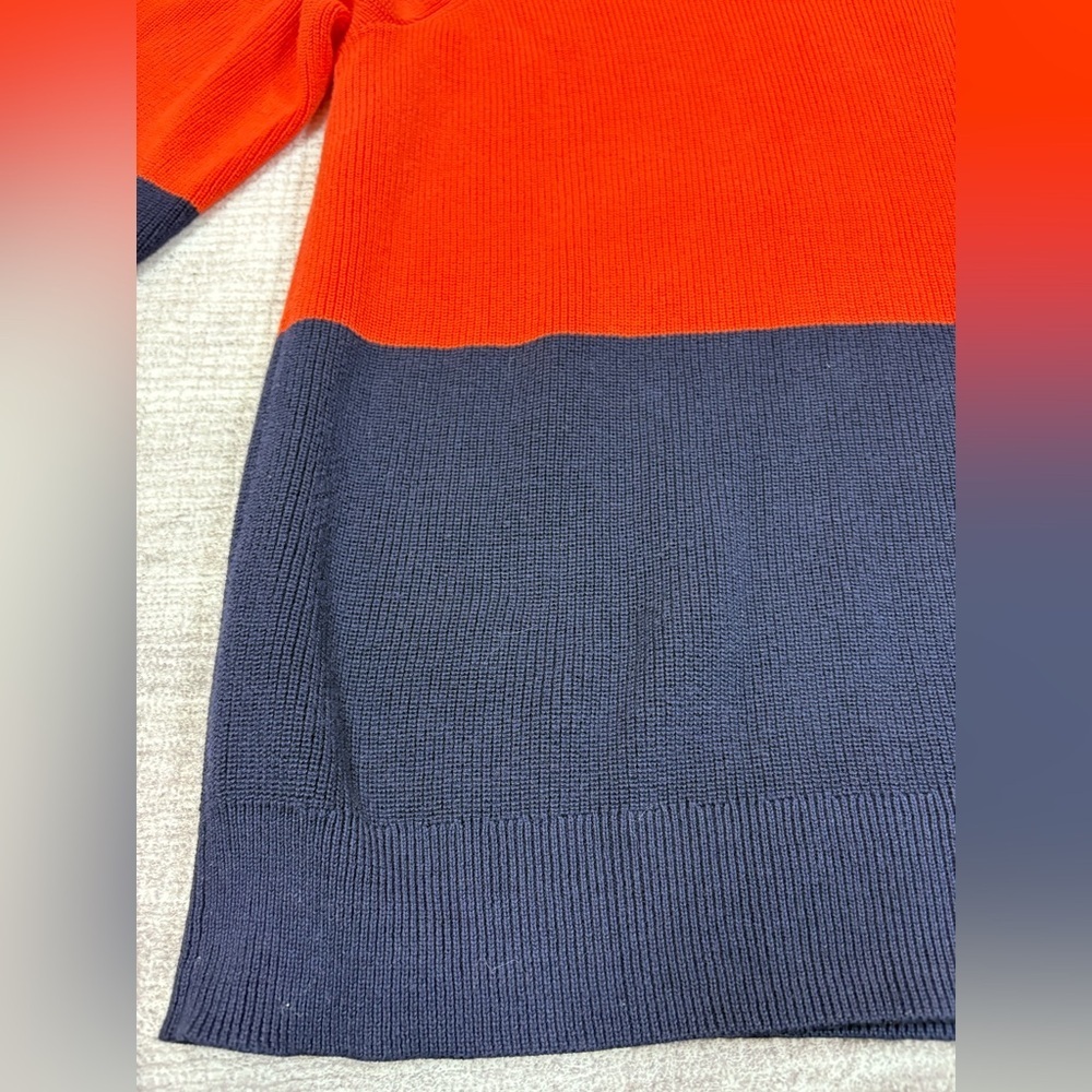Lauren Ralph Lauren Orange Blue Knit Popover Sweater Women’s 2X Auburn Bears - Picture 7 of 8